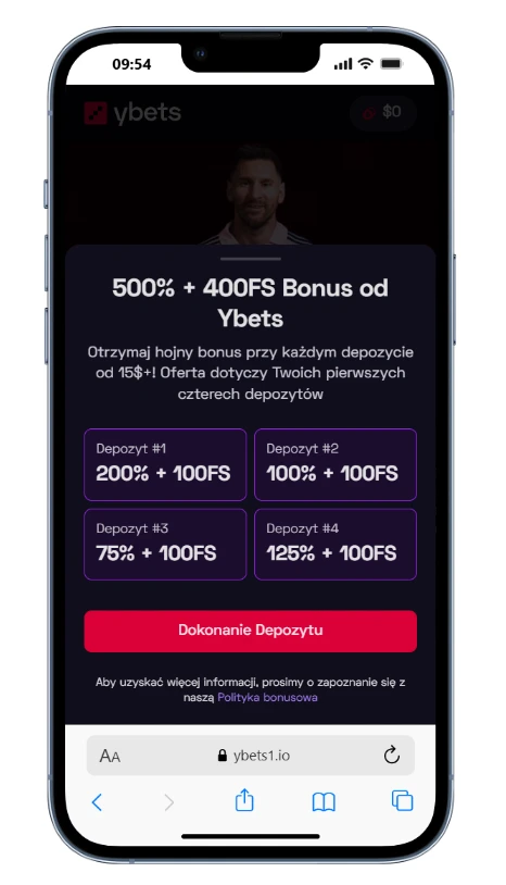 Ybets Casino rejestracja krok 3