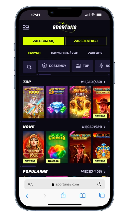 Sportuna Casino Opinie o grach