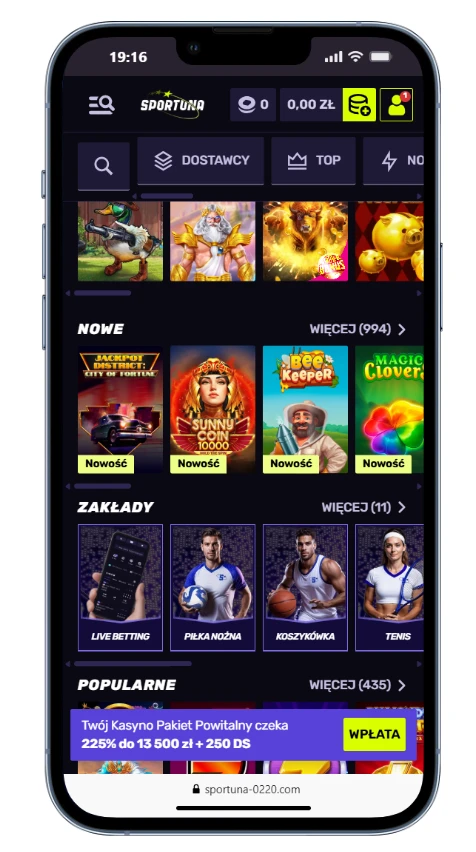 Sportuna Casino rejestracja krok 6