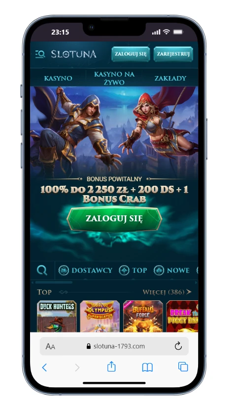 Slotuna Casino rejestracja krok 1