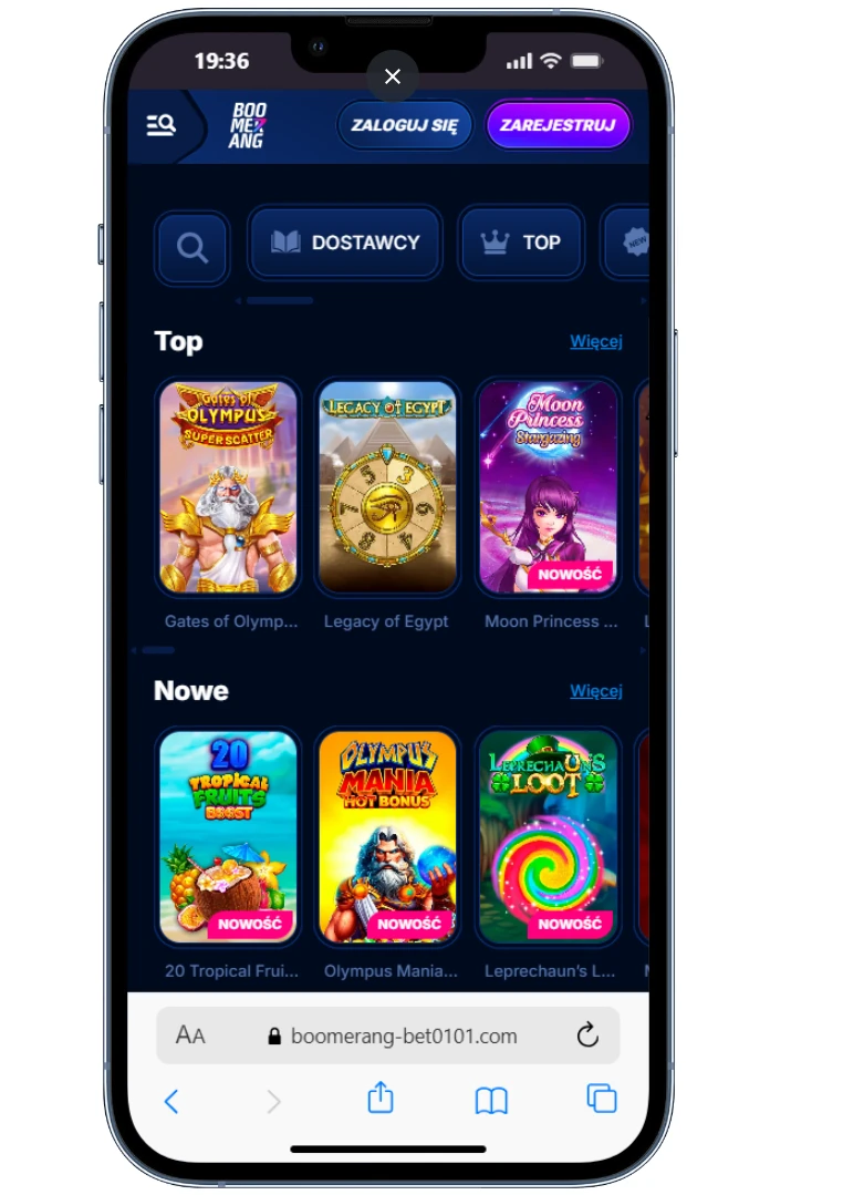 Boomerang Bet recenzja katalogu gier